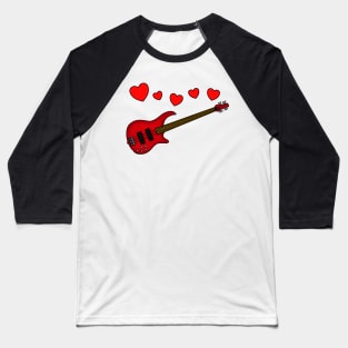 Valentines Bass Guitar Bassist Wedding Musician Baseball T-Shirt